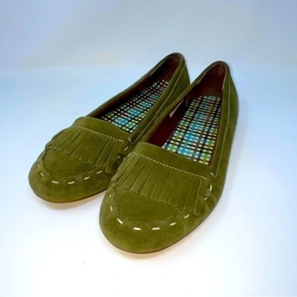 Lands End Green Slip-On Flats Size‎ 8